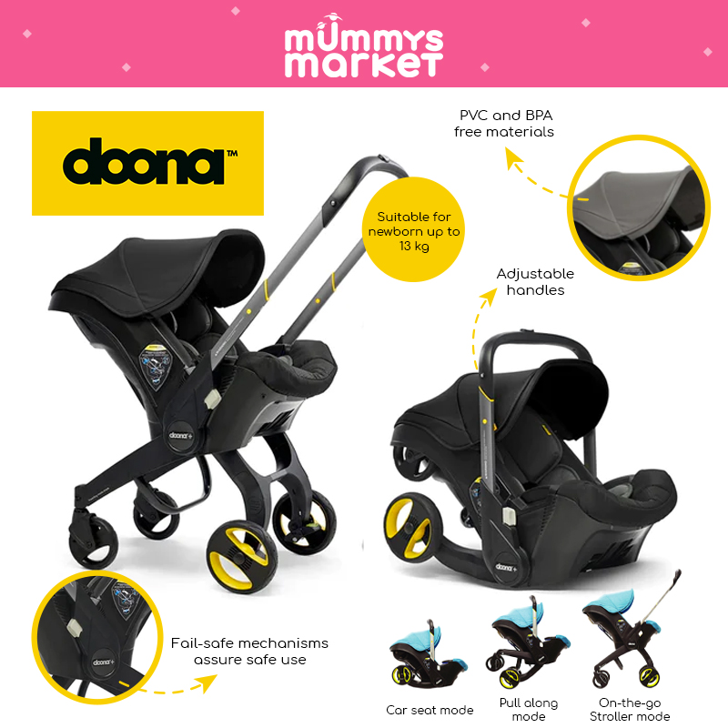 The Doona CONVERTIBLE Carseat Stroller! + Delivery + Infant Insert + Head Support + Canopy + Seat Protector
